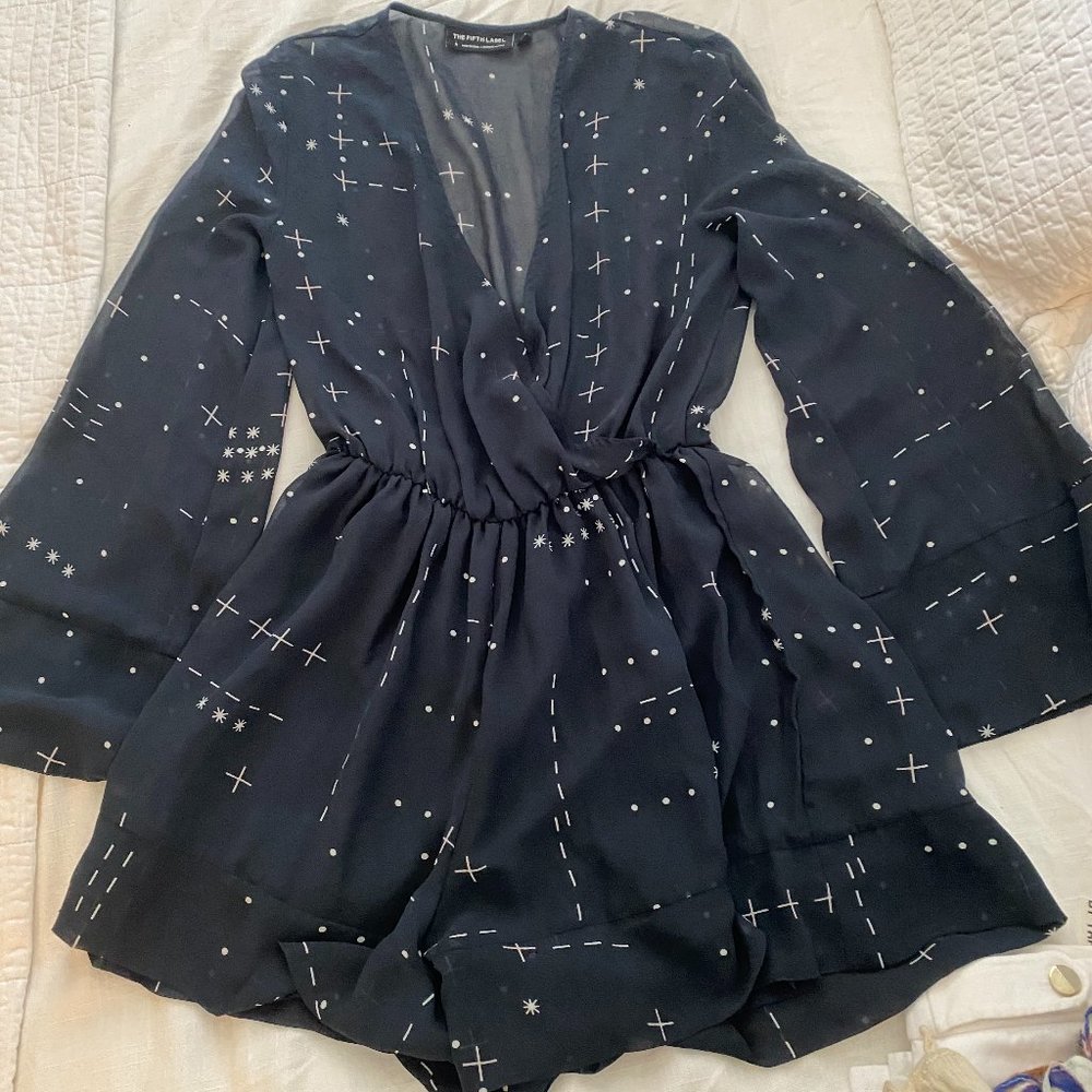 The Fifth Label navy romper with white detail